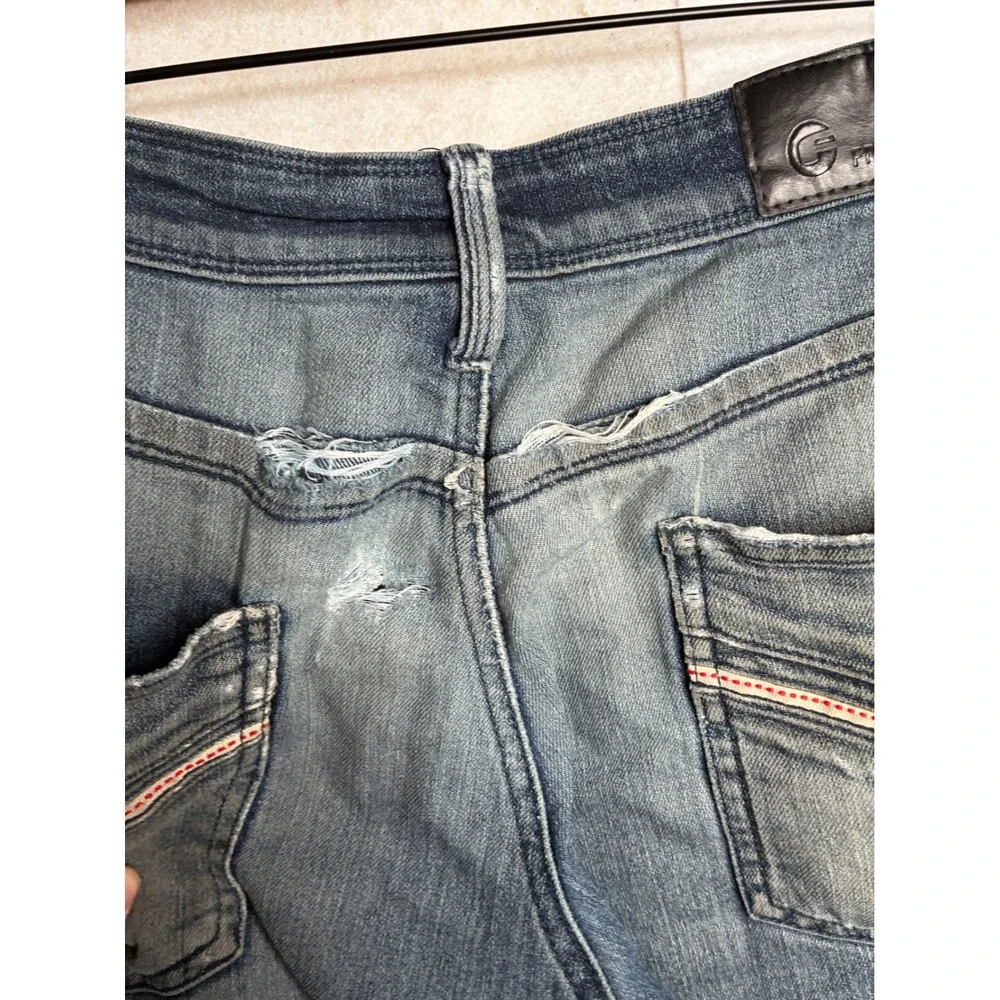 Fried Denim Mens Slim Fit Distressed Ripped Jeans Blue 32x30‎ skate grunge